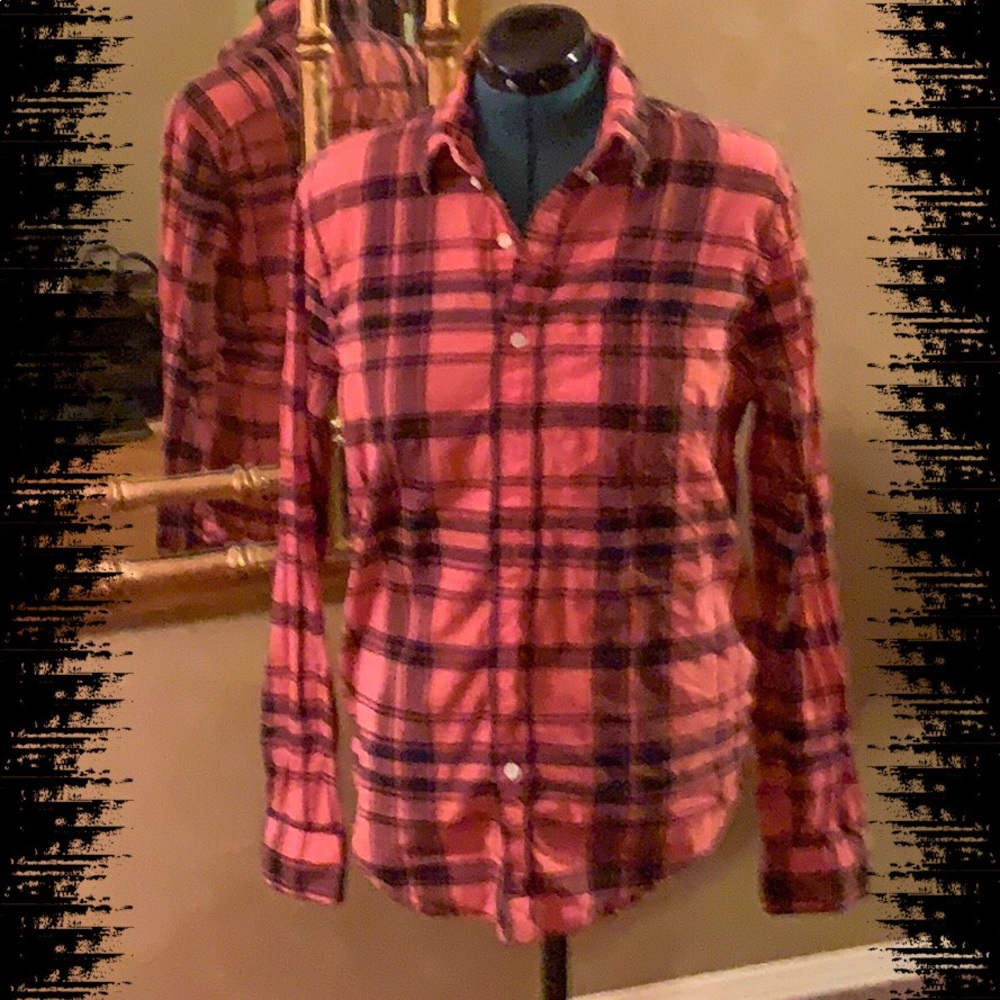 Abercrombie &Fitch Plaid Button Flannel Sz L Men’s